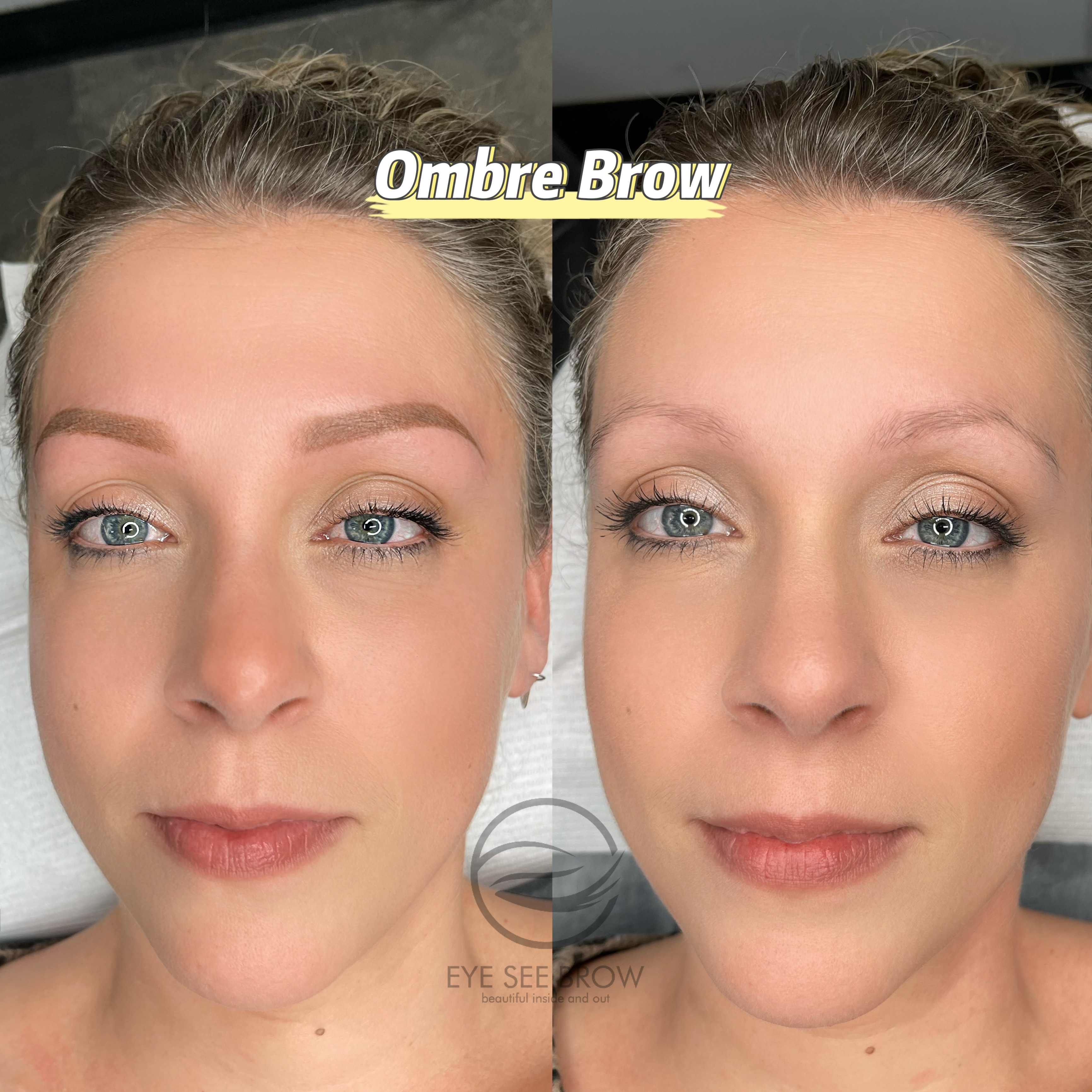 Healed Ombre Brows showing soft powder finish
