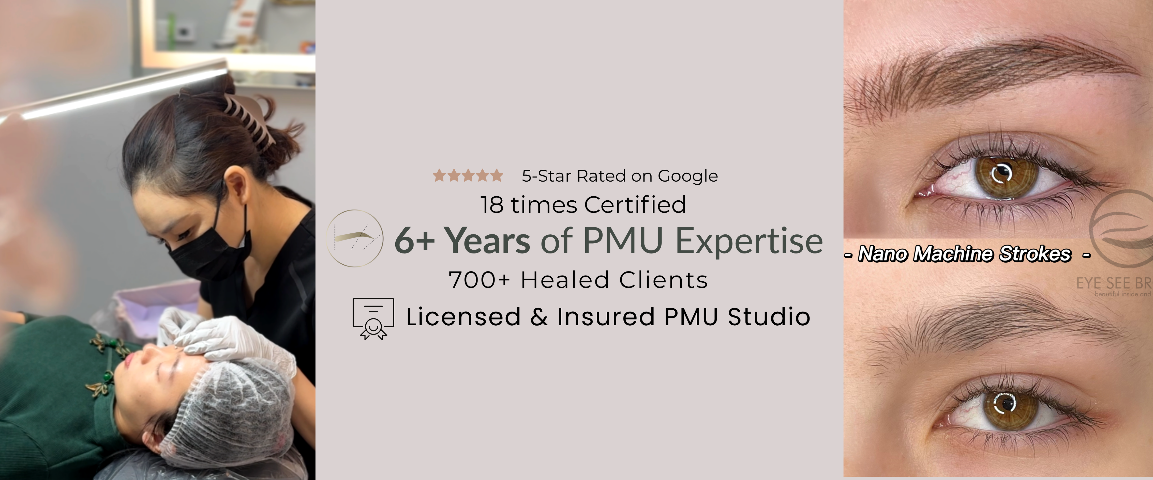 Nano Brow specialist performing treatment in Rochester Hills Michigan